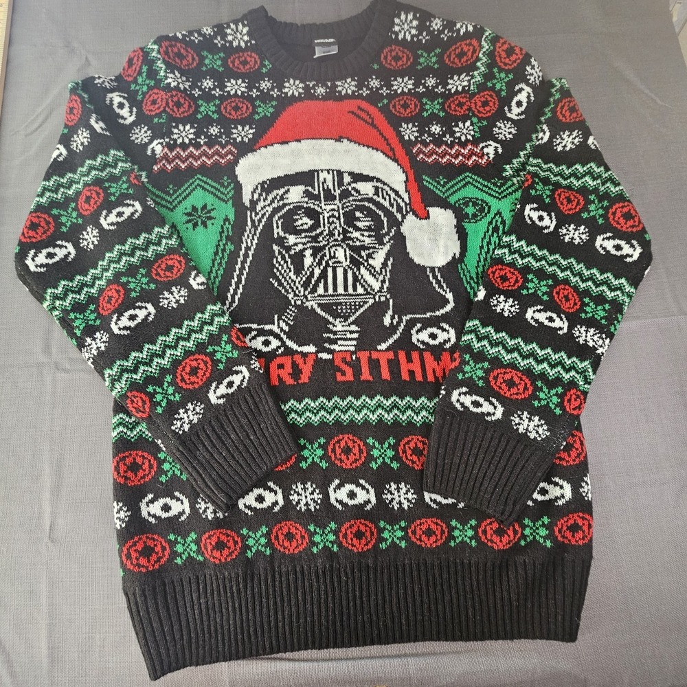 Official Star Wars Christmas Sweater  Darth Vadar Merry Sithmas‎ Size Med